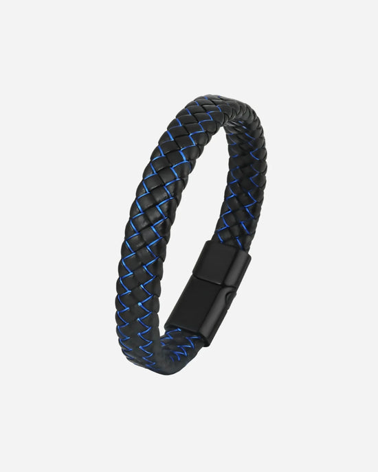 Pulsera de Cuero Trenzado Doble Color