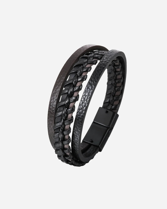 Pulsera de Cuero Trenzado Estilo Étnico