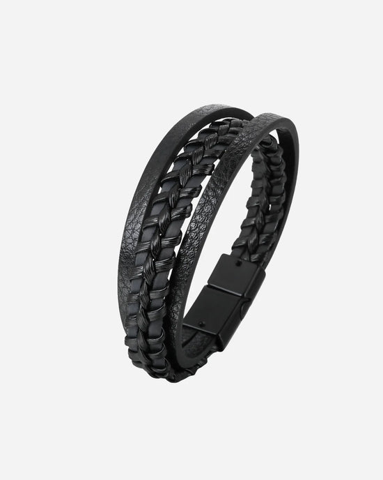 Pulsera de Cuero Trenzado Estilo Étnico