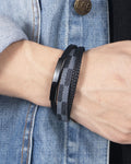 Pulsera de Cuero Patrón Retro