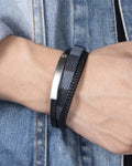 Pulsera de Cuero Patrón Retro