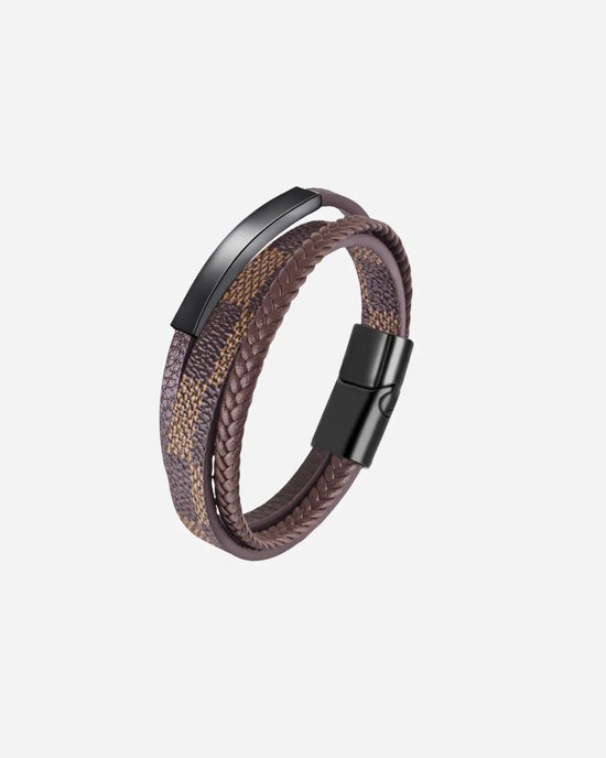 Pulsera de Cuero Patrón Retro