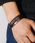 Pulsera de Cuero Patrón Retro