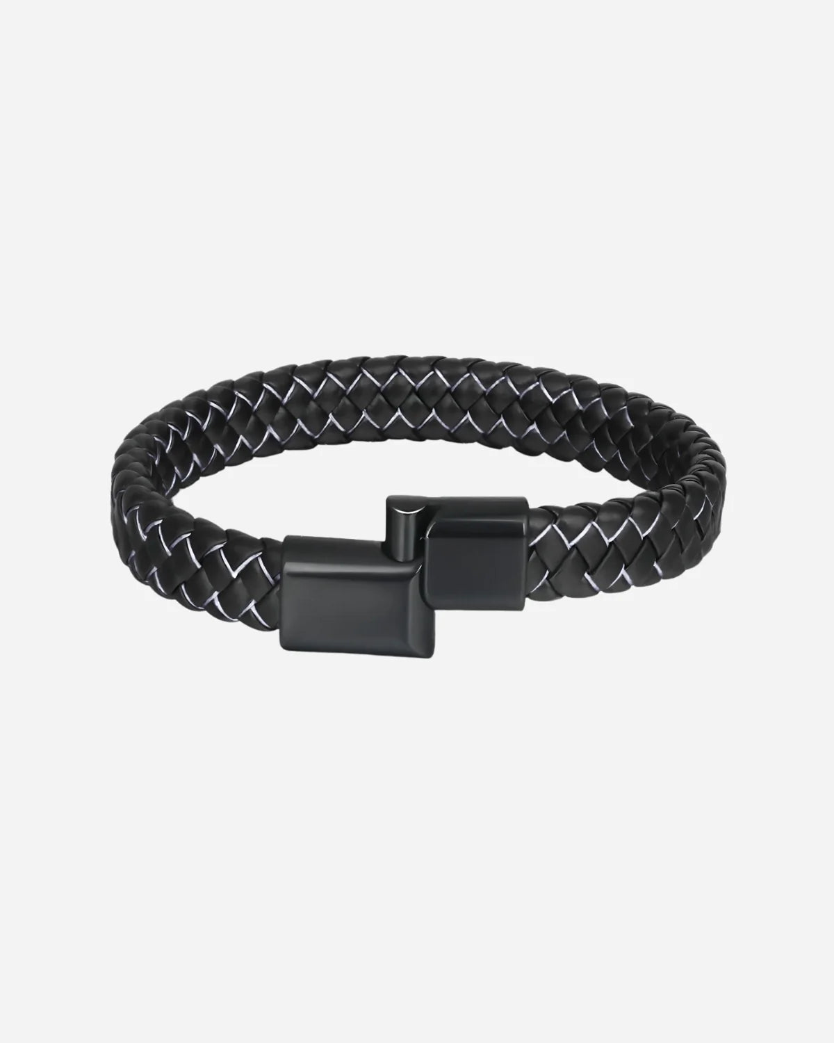 Pulsera de Cuero Trenzado Doble Color