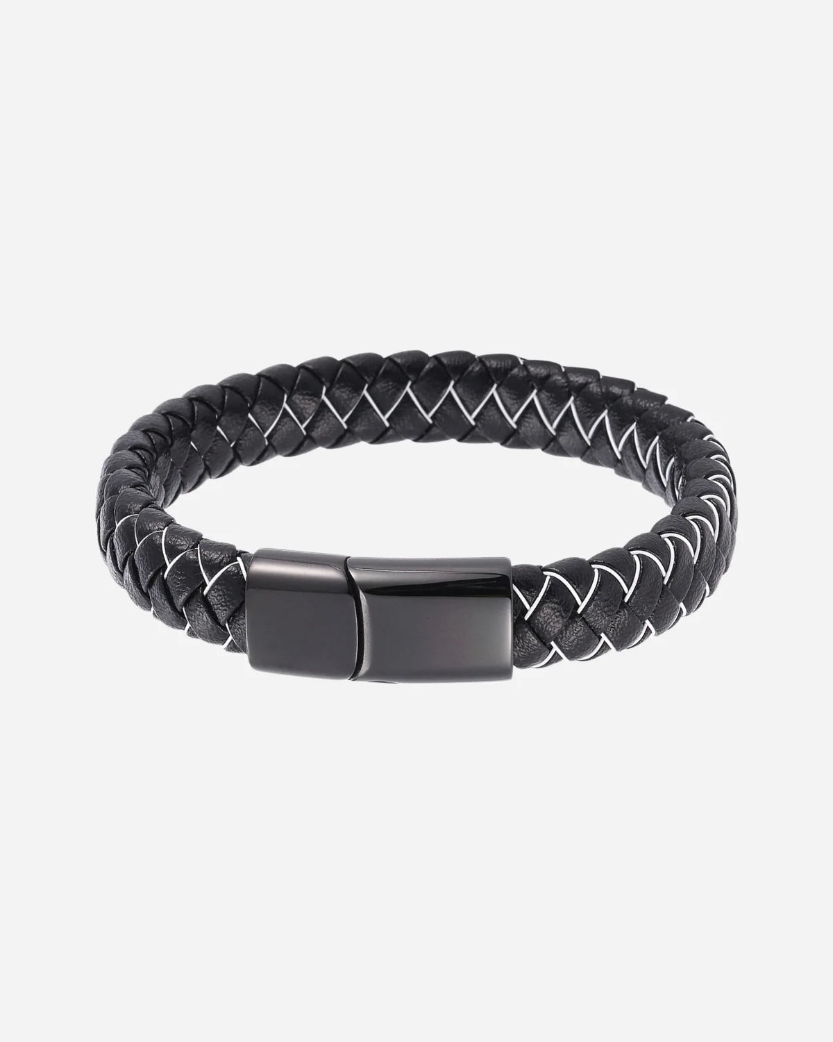 Pulsera de Cuero Trenzado Doble Color
