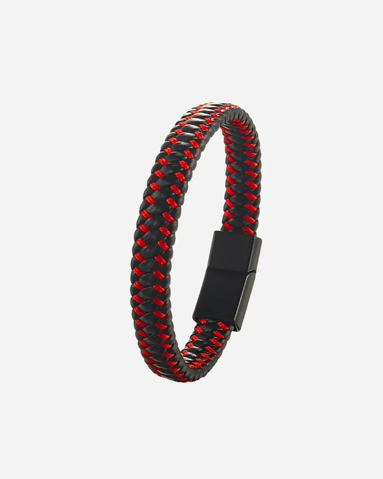 Pulsera de Cuero Trenzado Doble Color