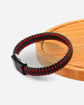 Pulsera de Cuero Trenzado Doble Color