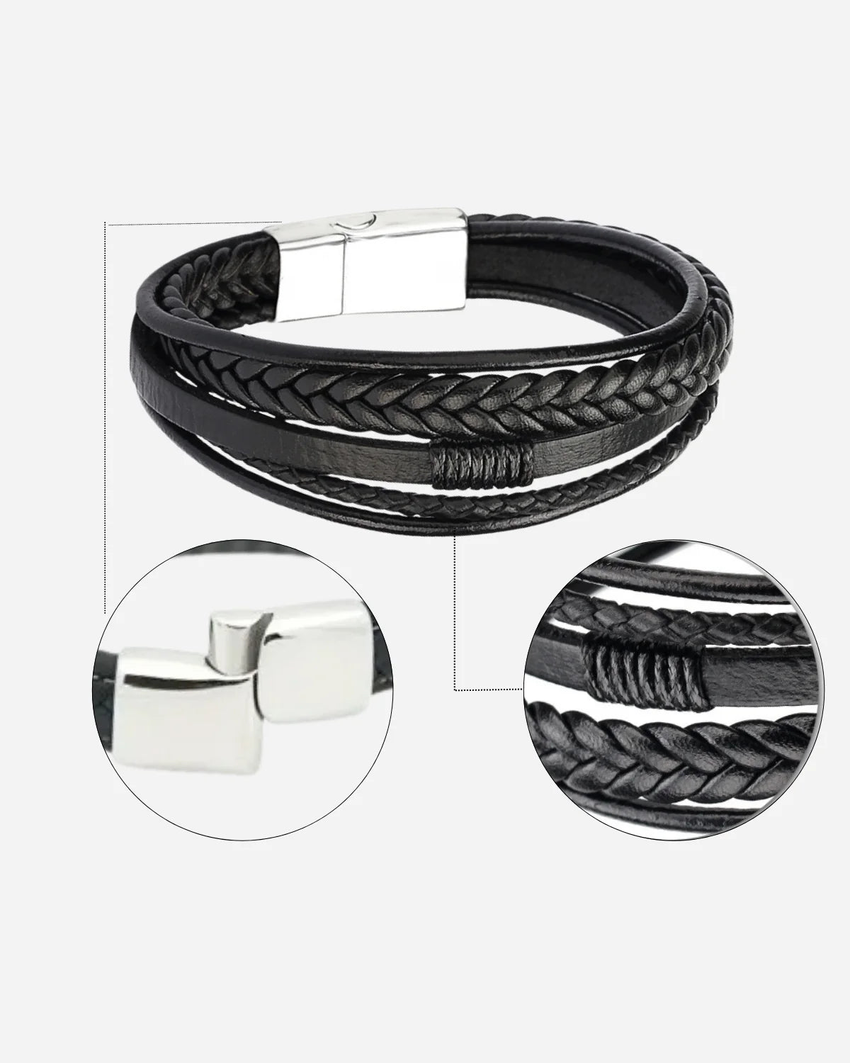 Pulsera Trenzada de Cuero Vintage – Estilo Étnico Unisex