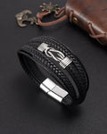 Pulsera de Cuero con Simbolo de Infinito Estilo Punk