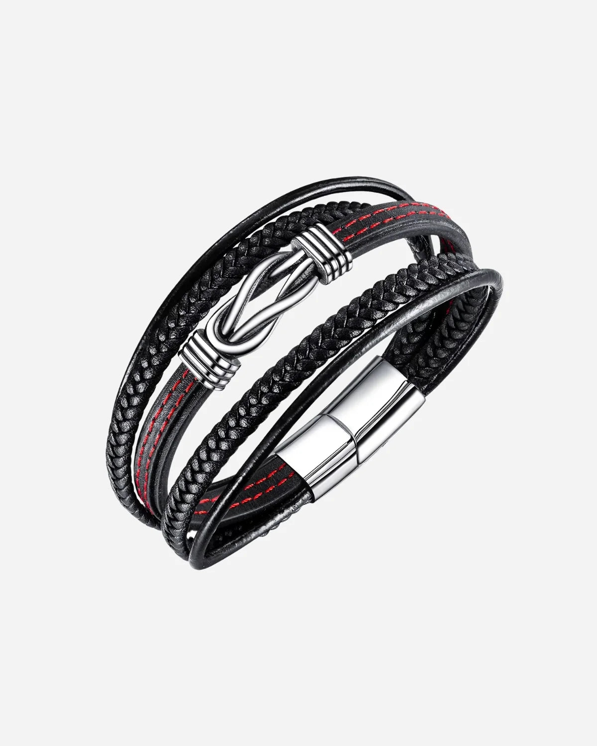 Pulsera de Cuero con Simbolo de Infinito Estilo Punk