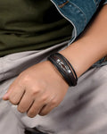 Pulsera de Cuero con Simbolo de Infinito Estilo Punk